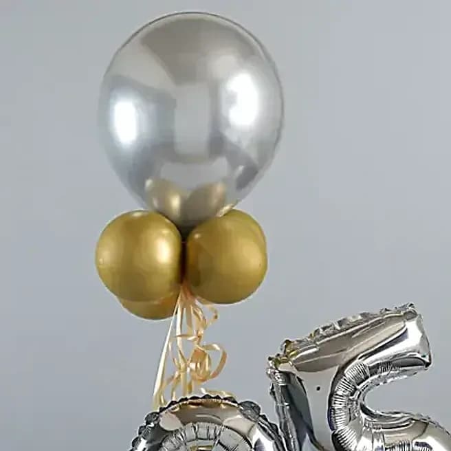 Golden & Silver Number 25 Balloon Bouquet Set — view 3 of 5