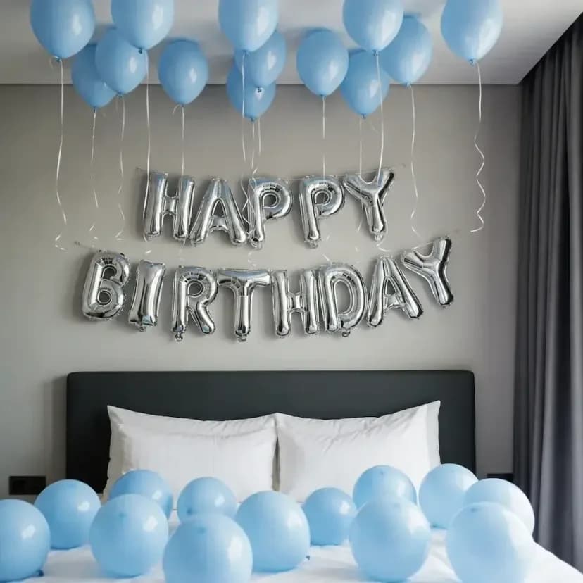 Simple Bedroom Decoration For Birthday Setup — view 2 of 2