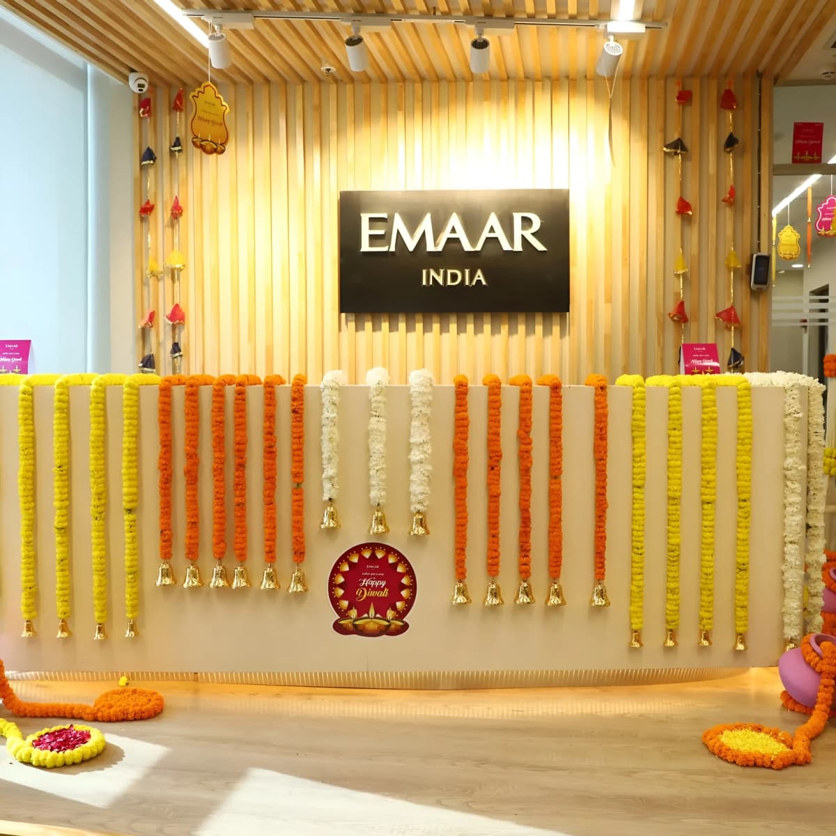 Elegant Floral Diwali Office Decoration Set — view 3 of 4