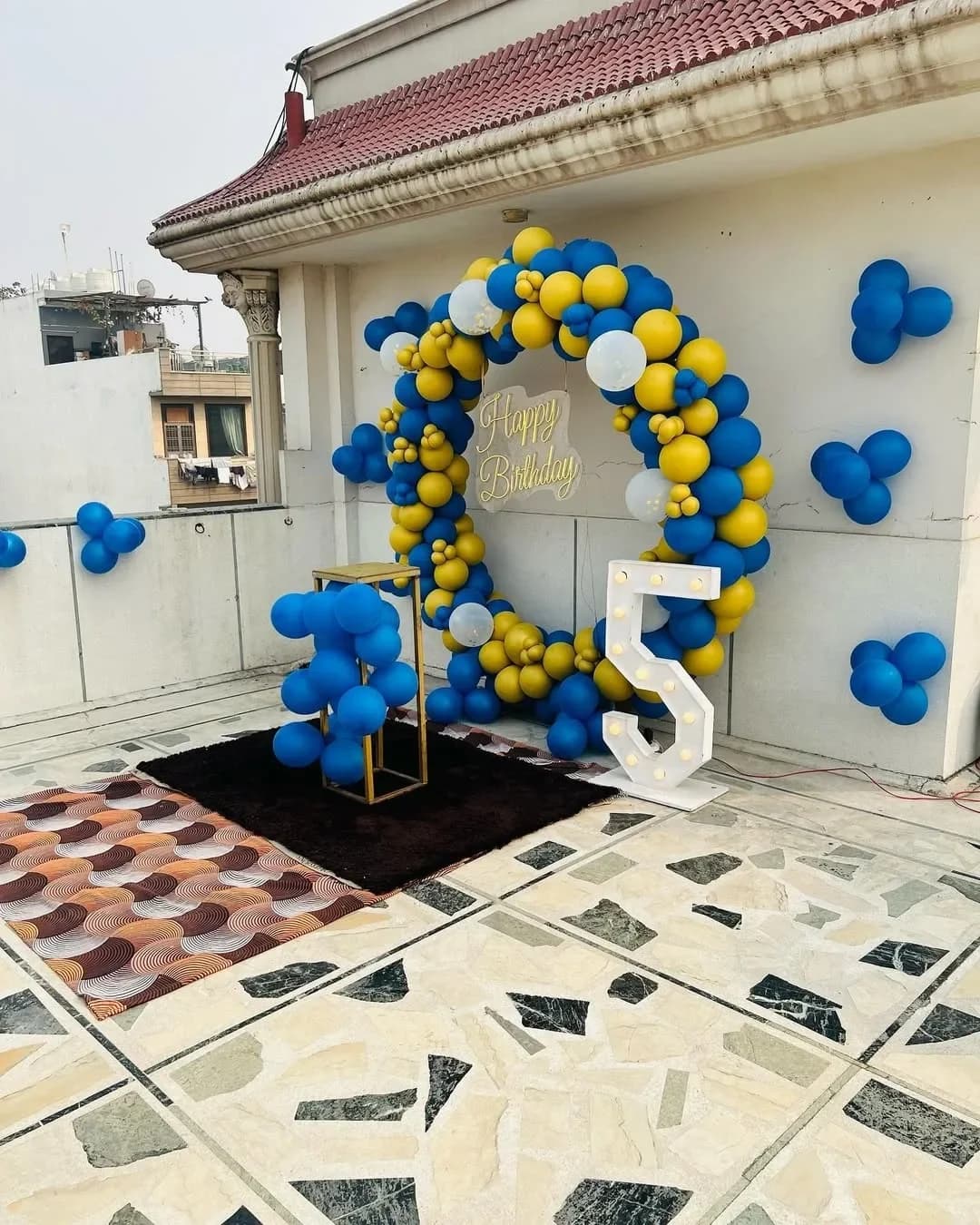 Royal Blue and Yellow Birthday Hoop Decor — view 1 of 1