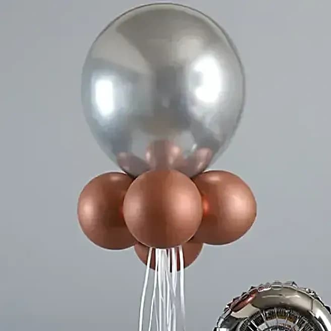 Rose Gold & Silver Number 28 Balloon Bouquet Set — view 4 of 5