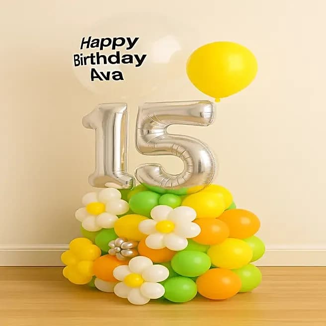 Silver 15 Party Balloon Backdrop — view 1 of 4