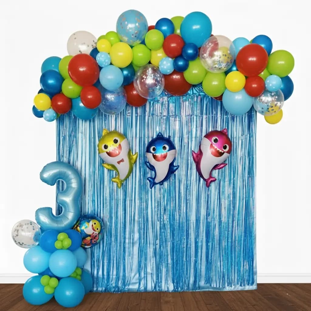 Simple Baby Shark Wall Birthday Decoration Set — view 1 of 1