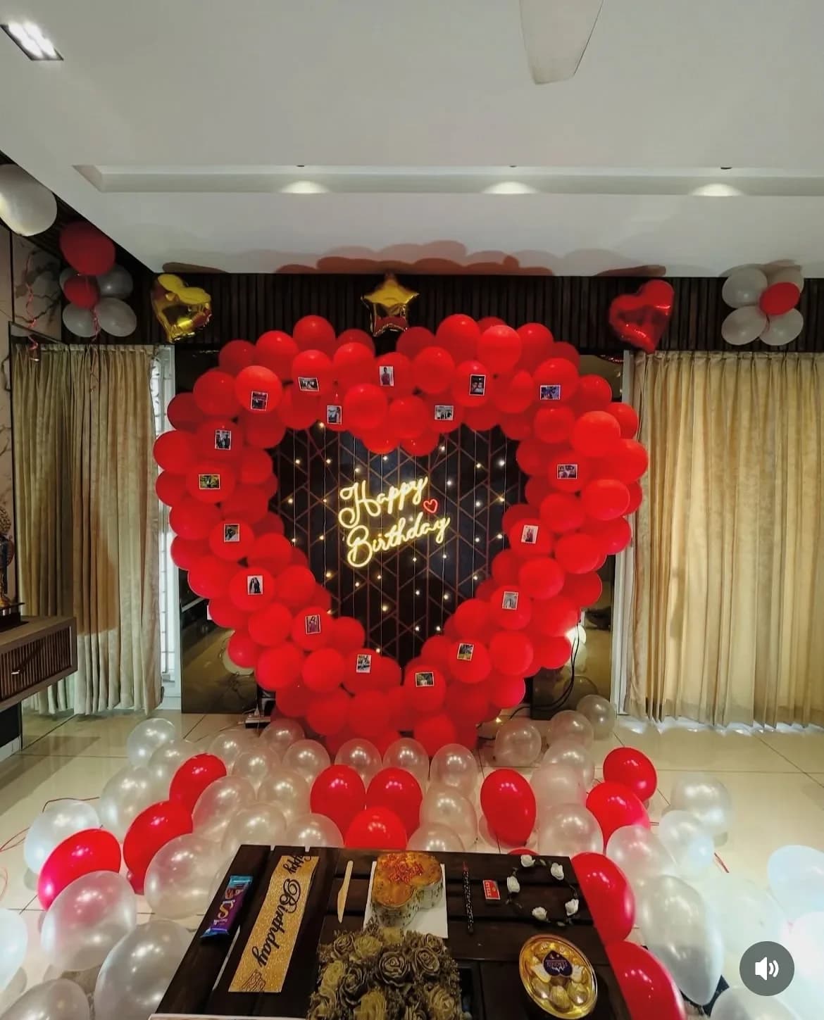 Elegant Black and Gold Birthday Balloon Setup Decor — view 1 of 1