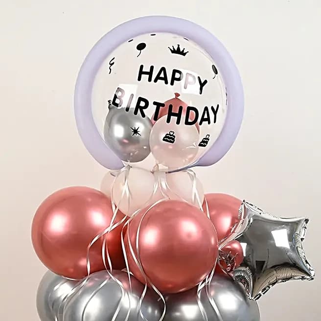 Happy Birthday Bobo Balloon Stand Set — view 2 of 3