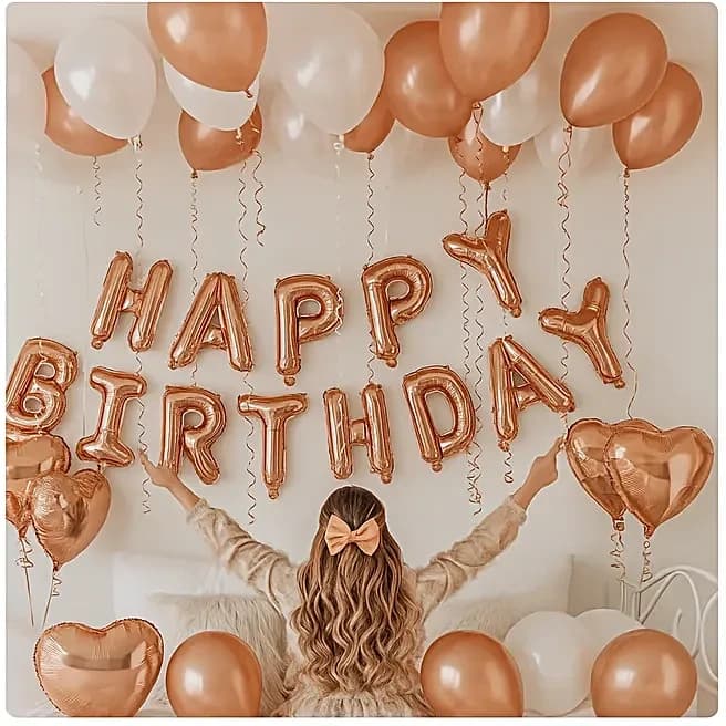 Birthday Surprise Rose Gold Balloon Decor Set — view 1 of 3