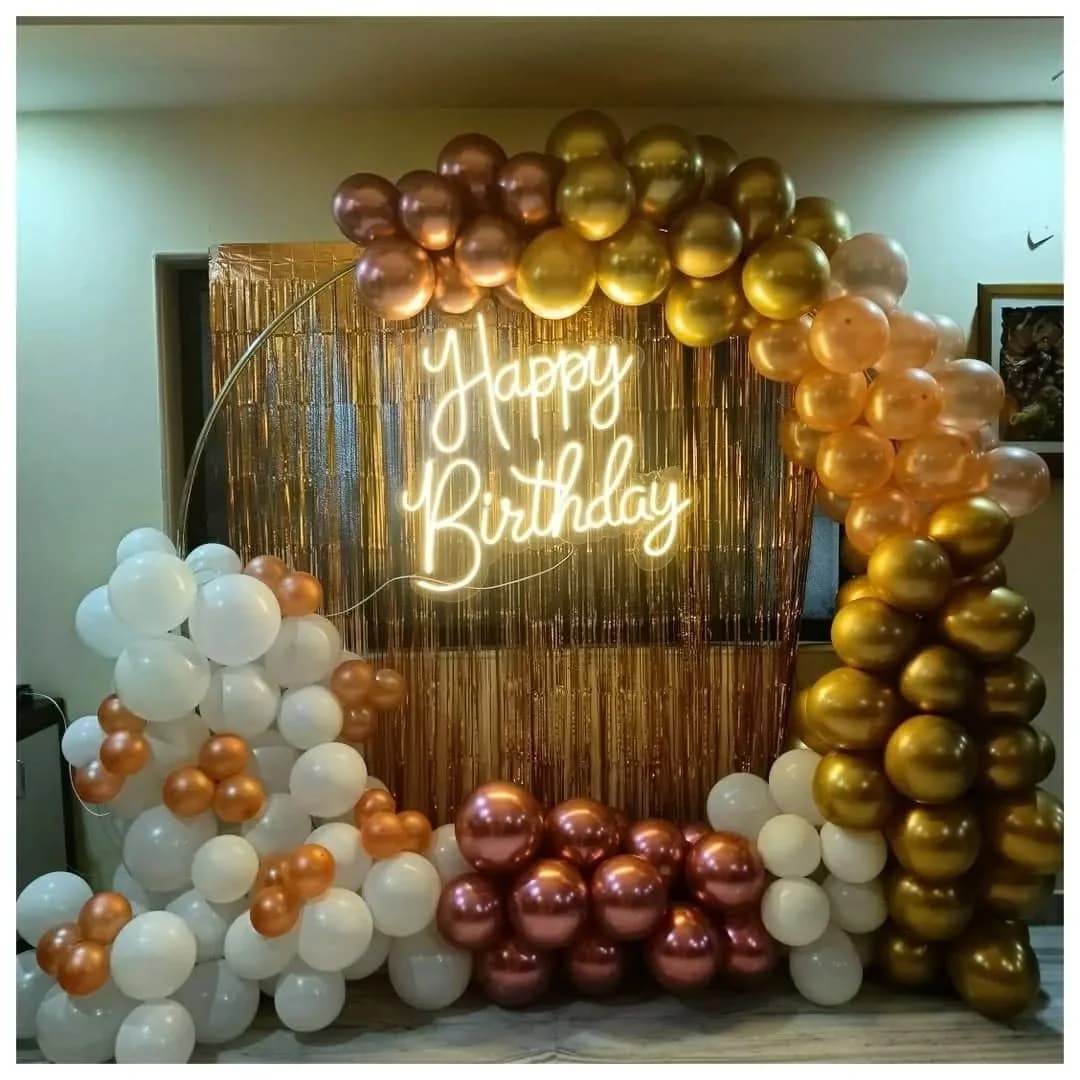Balloon Arch Neon Birthday Backdrop Set — view 1 of 1