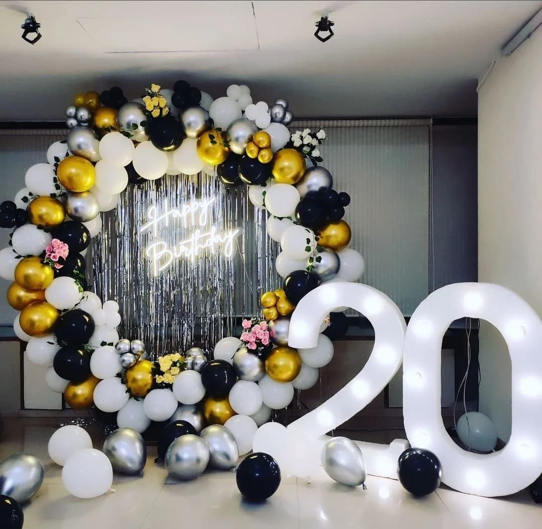 Black and Gold Birthday Arch Decor — view 1 of 1