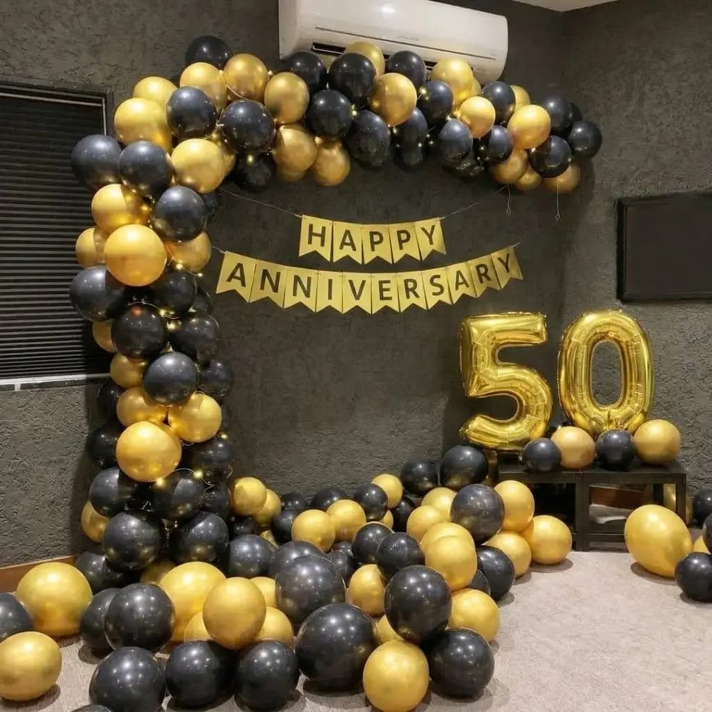 50th Anniversary Balloon Decoration Setup — view 2 of 2