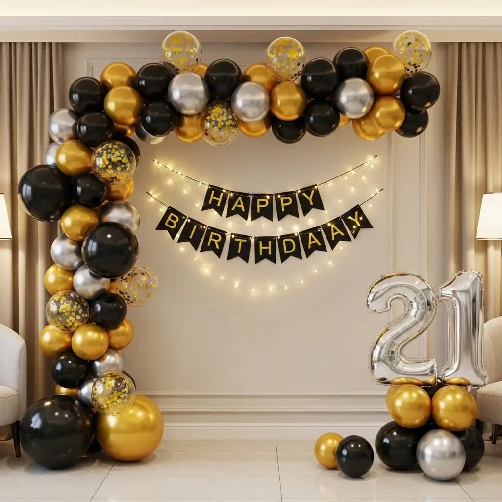 Golden & Black Birthday Decoration — view 2 of 2
