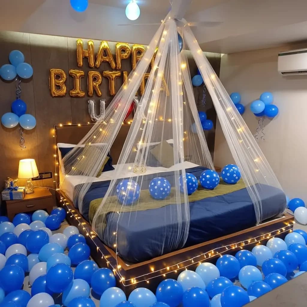 Intimate Birthday Bedroom Decor — view 1 of 3