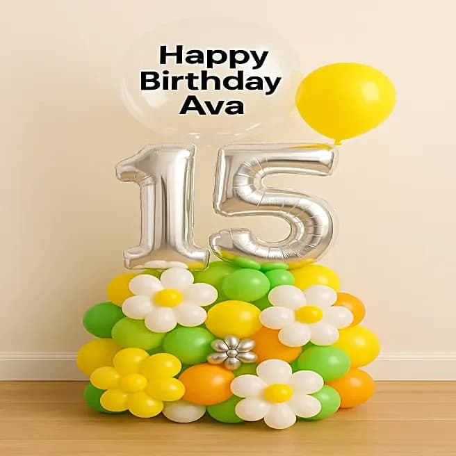 Silver 15 Party Balloon Backdrop — view 3 of 4