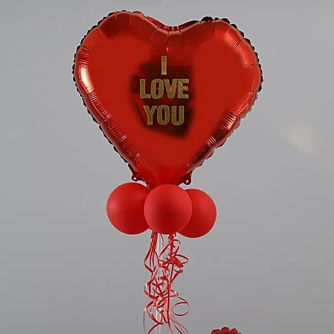 I Love You Red & Golden Balloon Bouquet Set — view 3 of 5