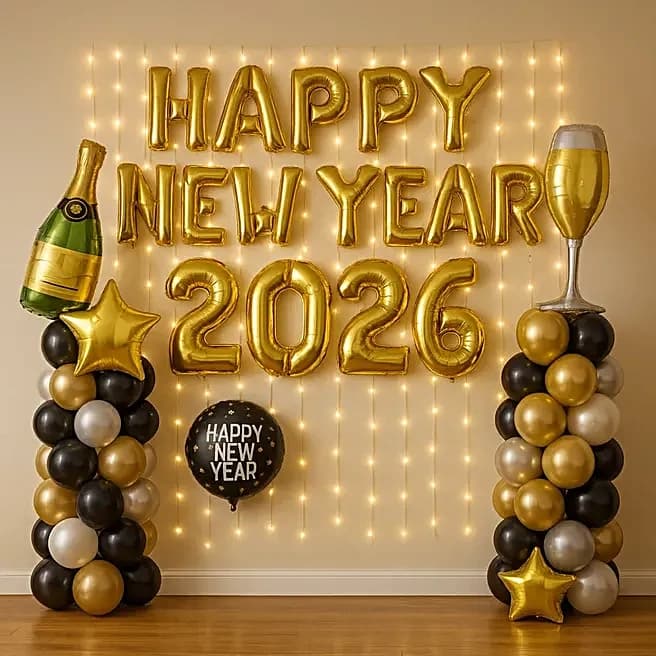 Golden Toast New Year Eve Balloon Display Set — view 1 of 4