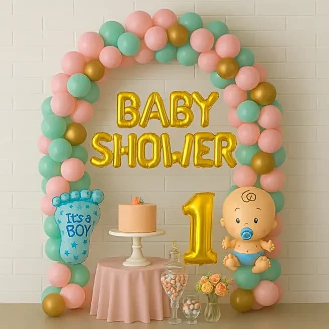 Mint N Pink Baby Shower Balloon Arch Set — view 1 of 2