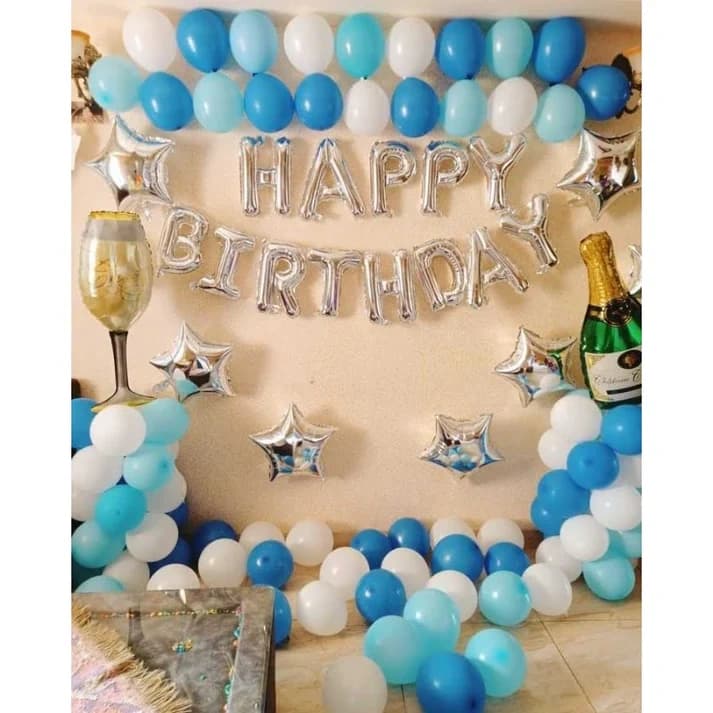 Silver Foil Letter Balloon Decoration for Birthday at Home  Set — view 1 of 1
