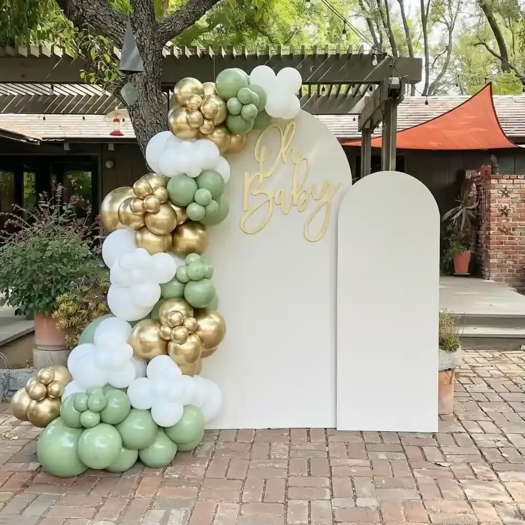 Green Gold Baby Shower Decoration Setup — view 1 of 2