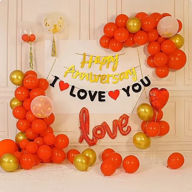 Golden Heart Anniversary Balloon Decor Set — view 1 of 1