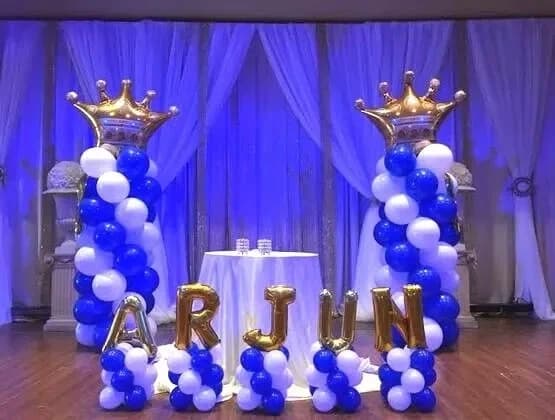 Blue and White Balloon Stand Decor Set — view 1 of 1