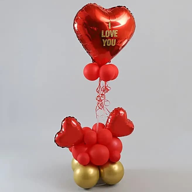 I Love You Red & Golden Balloon Bouquet Set — view 5 of 5