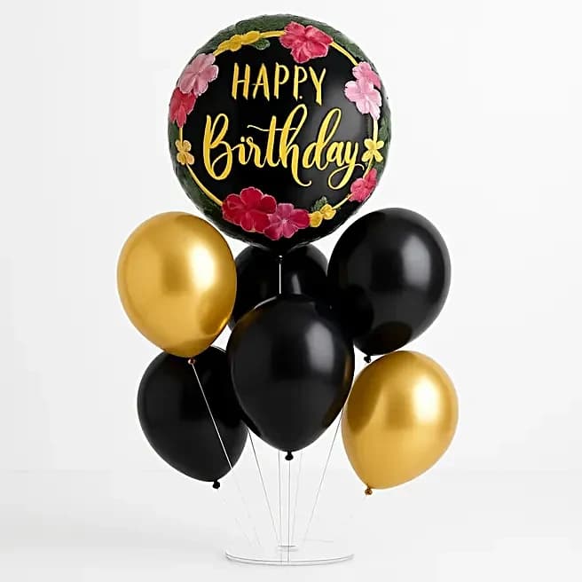 Modern Metallic Birthday Balloon Decor Set — view 3 of 4