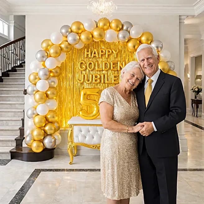 Golden Jubilee Anniversary Balloon Decor Set — view 3 of 3