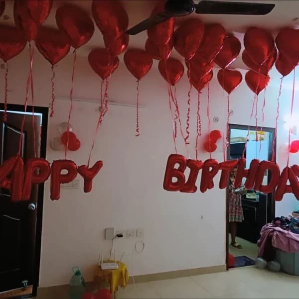 Romantic Heart shape Birthday celebration decoration for her Set — view 3 of 4
