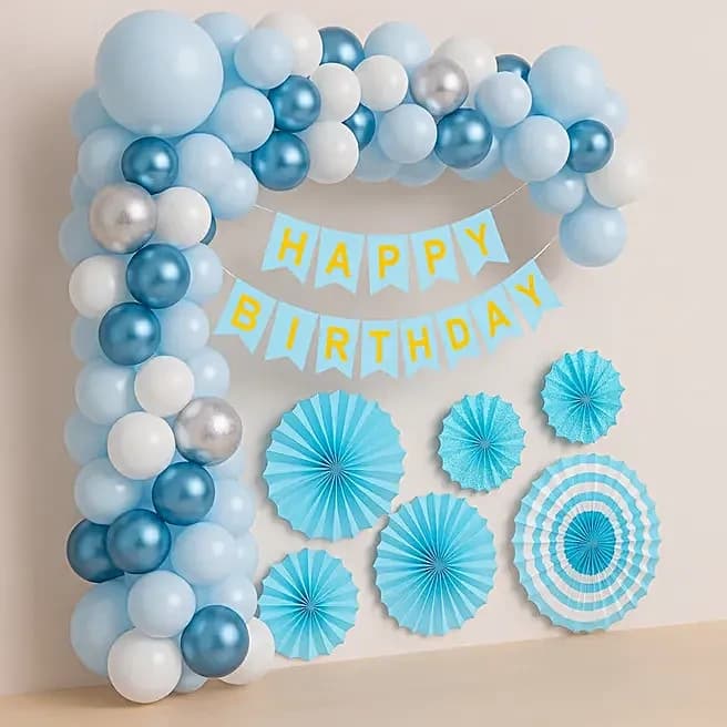 Pastel Blue Birthday Backdrop Set — view 2 of 2