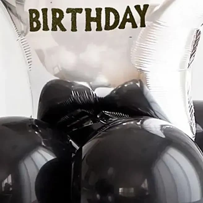 Happy Birthday Chrome Balloon Set-Black Set — view 3 of 4
