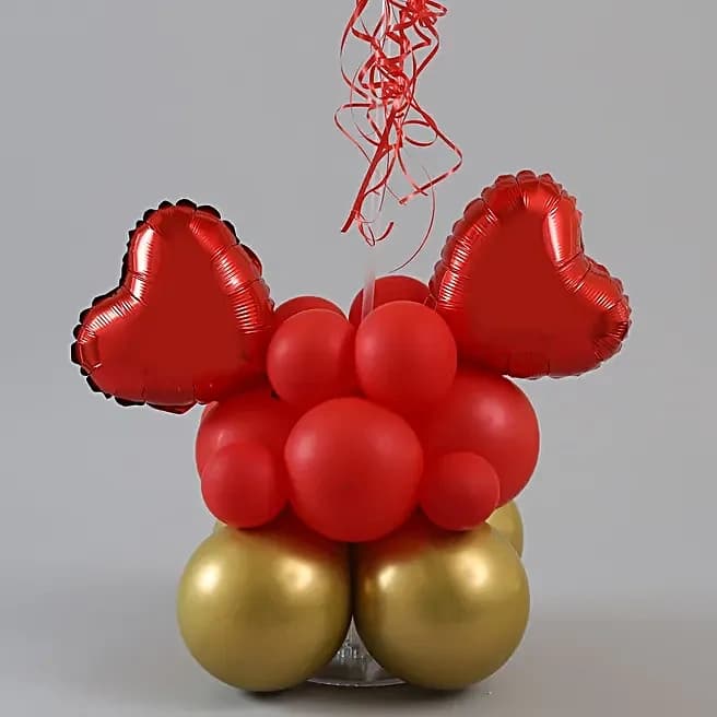 I Love You Red & Golden Balloon Bouquet Set — view 4 of 5