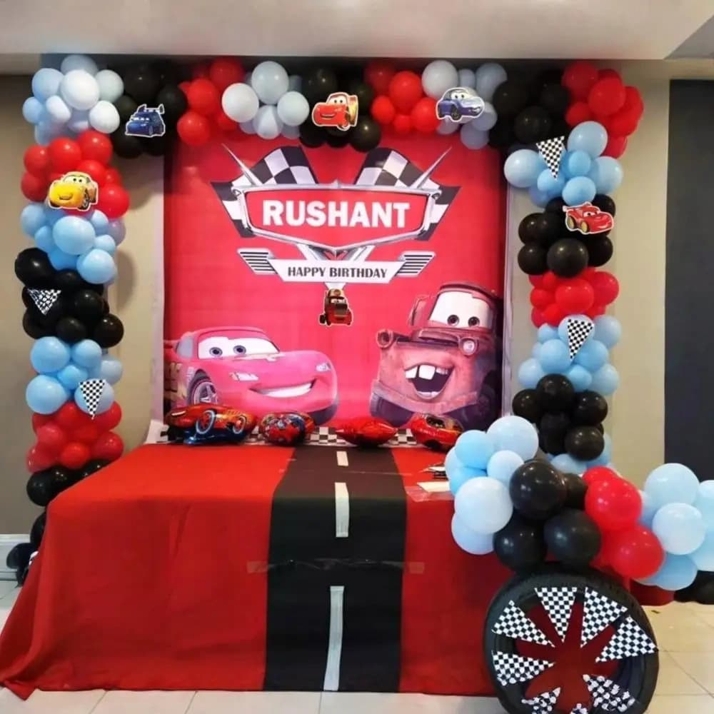 Cute Car Theme Kids Birthday Setup Decor — view 1 of 1