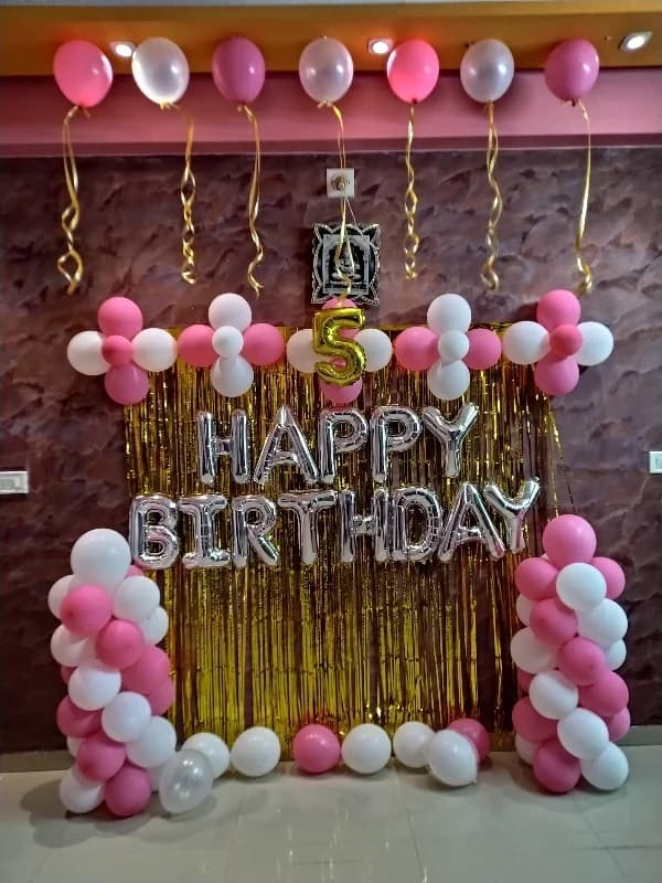 Birthday Decoration with Pink and White Balloons for Girl Set — view 1 of 1
