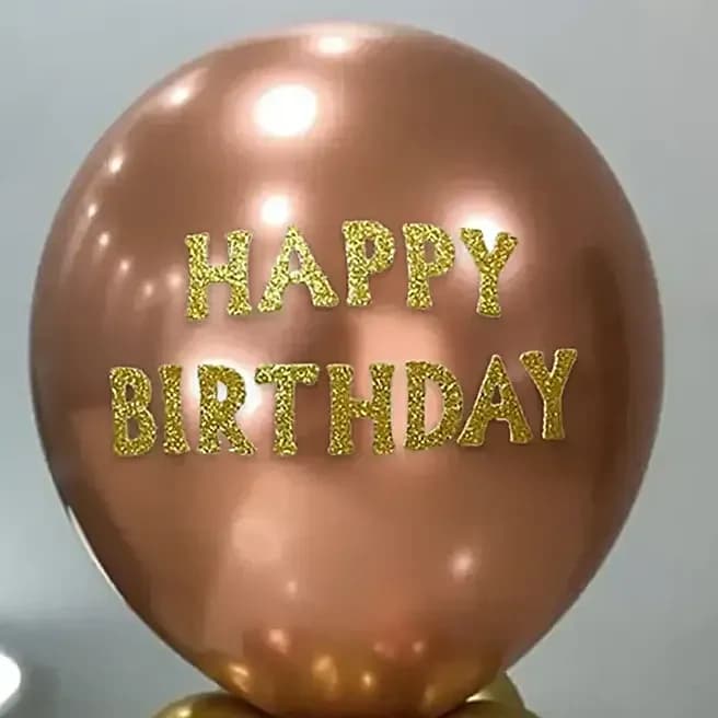 Happy Birthday Chrome Balloon Set-Rose Gold Set — view 2 of 4