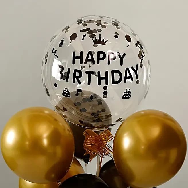 Black And Golden Balloon Bouquet Set — view 2 of 5