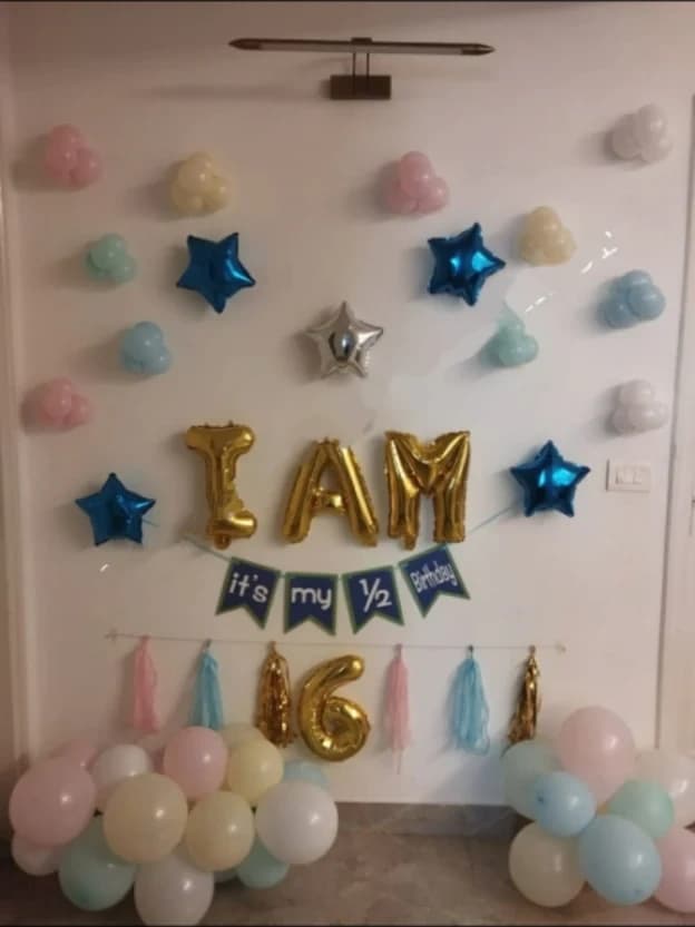 6 Month Balloon Decoration at Home for a Birthday Photoshoot Set — view 1 of 1