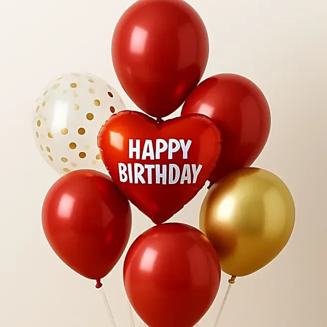 Red N Gold Birthday Balloon Stand Set — view 2 of 4