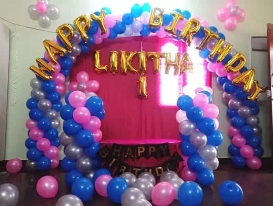 Mixed Color Theme Birthday Decor Setup — view 1 of 1
