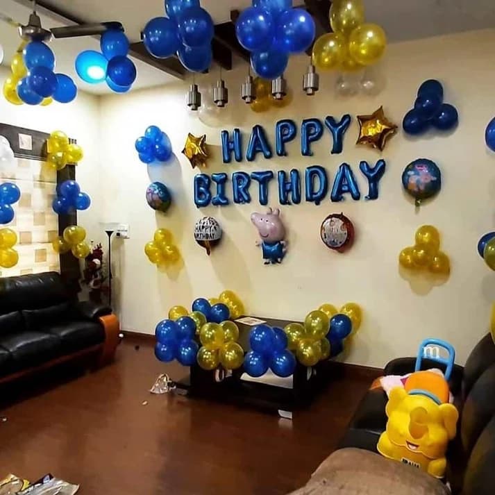 Peppa Pig Theme Balloon Decoration in living room Set — view 1 of 1