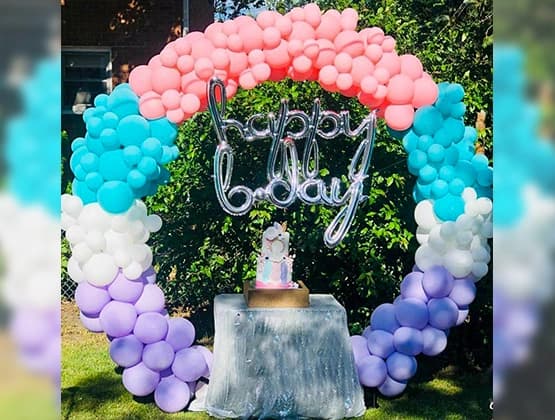 Happy Bday Pastel Balloon Ring Decor Set — view 1 of 1