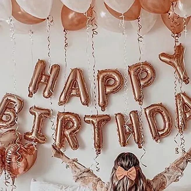 Birthday Surprise Rose Gold Balloon Decor Set — view 2 of 3