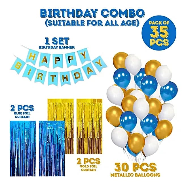 Bright In Blue Birthday Decoration Set — view 2 of 7