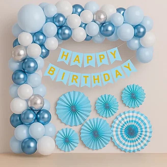 Pastel Blue Birthday Backdrop Set — view 1 of 2