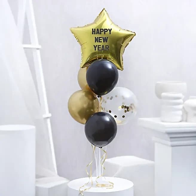 Golden Stardust Balloon Bouquet – Luxe & Sparkling Celebration Decor Set — view 1 of 5