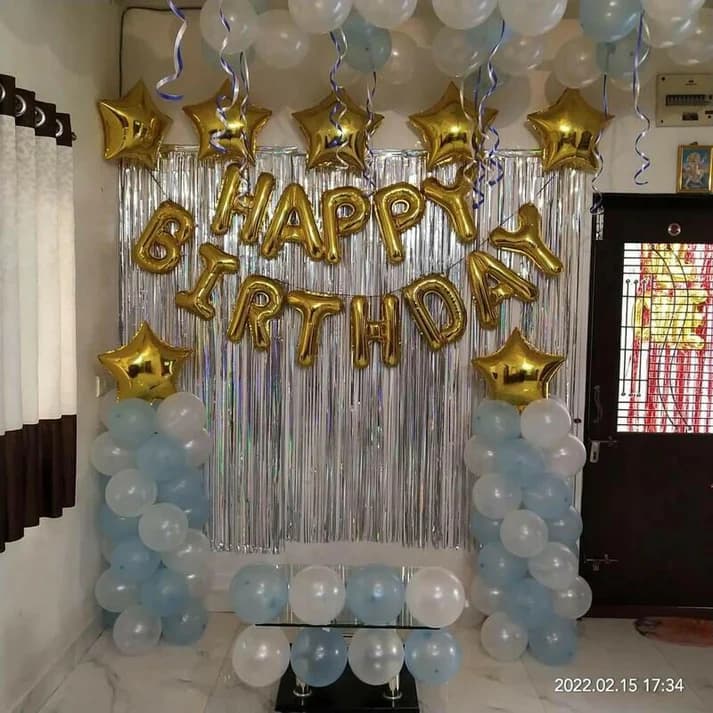 Balloon Decoration at home Blue and White Balloons Set — view 1 of 1