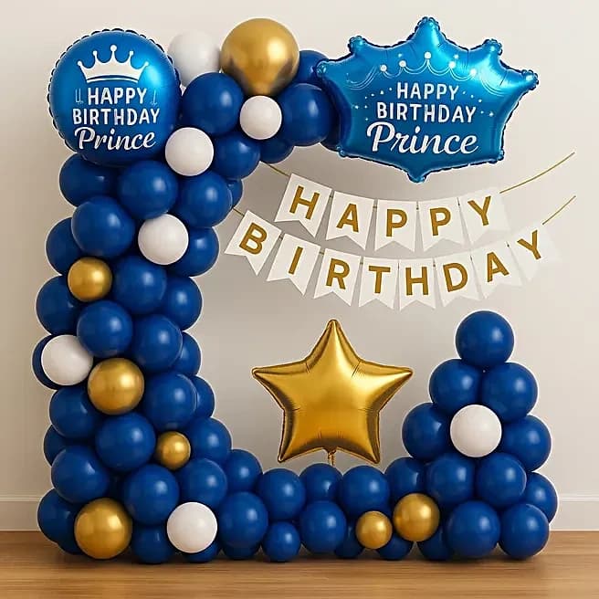 Royal Blue Birthday Balloon Decor Set — view 3 of 3