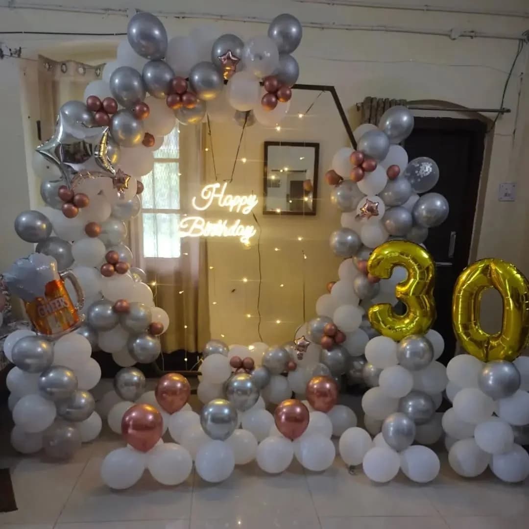 Elegant 30th Birthday Balloon Decoration — view 1 of 1