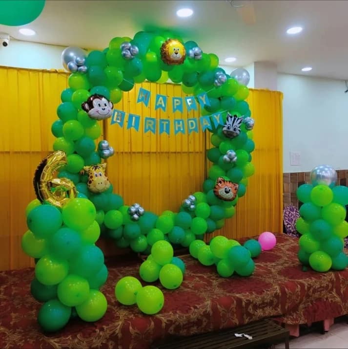 Kids Jungle Birthday Decor Setup — view 2 of 3