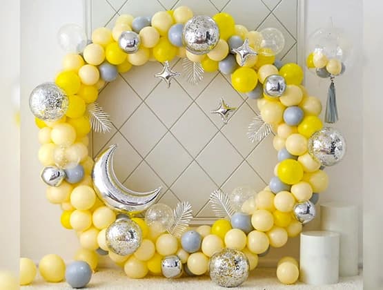 Yellow-Grey Balloons Ring Decor Set — view 1 of 1