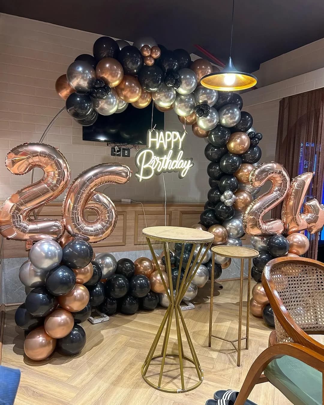 Elegant Metallic Birthday Arch Decor — view 1 of 1