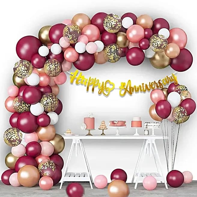 Rose Elegance Anniversary Balloon Setup Decor — view 1 of 1